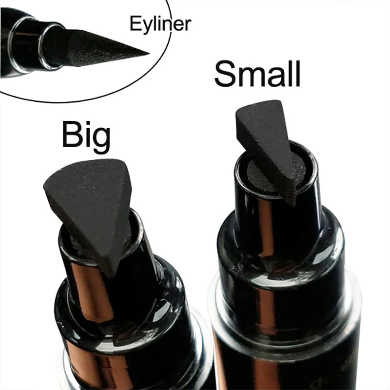 Big Seal Stamp Liquid Eyeliner Pen Waterproof Fast Dry Black Eye Liner Pencil with Eyeliner Cosmetic Double-Ended Eyeliner