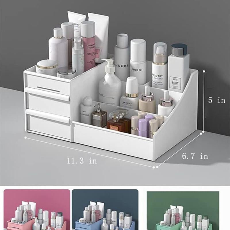 1Pc Space-Saving Multi-Grid Makeup Organizer - Keep Your Makeup Tidy and Easy to Find Gift Gift Gift Lightweight Vanity Drawstring Case Plastic Canvas