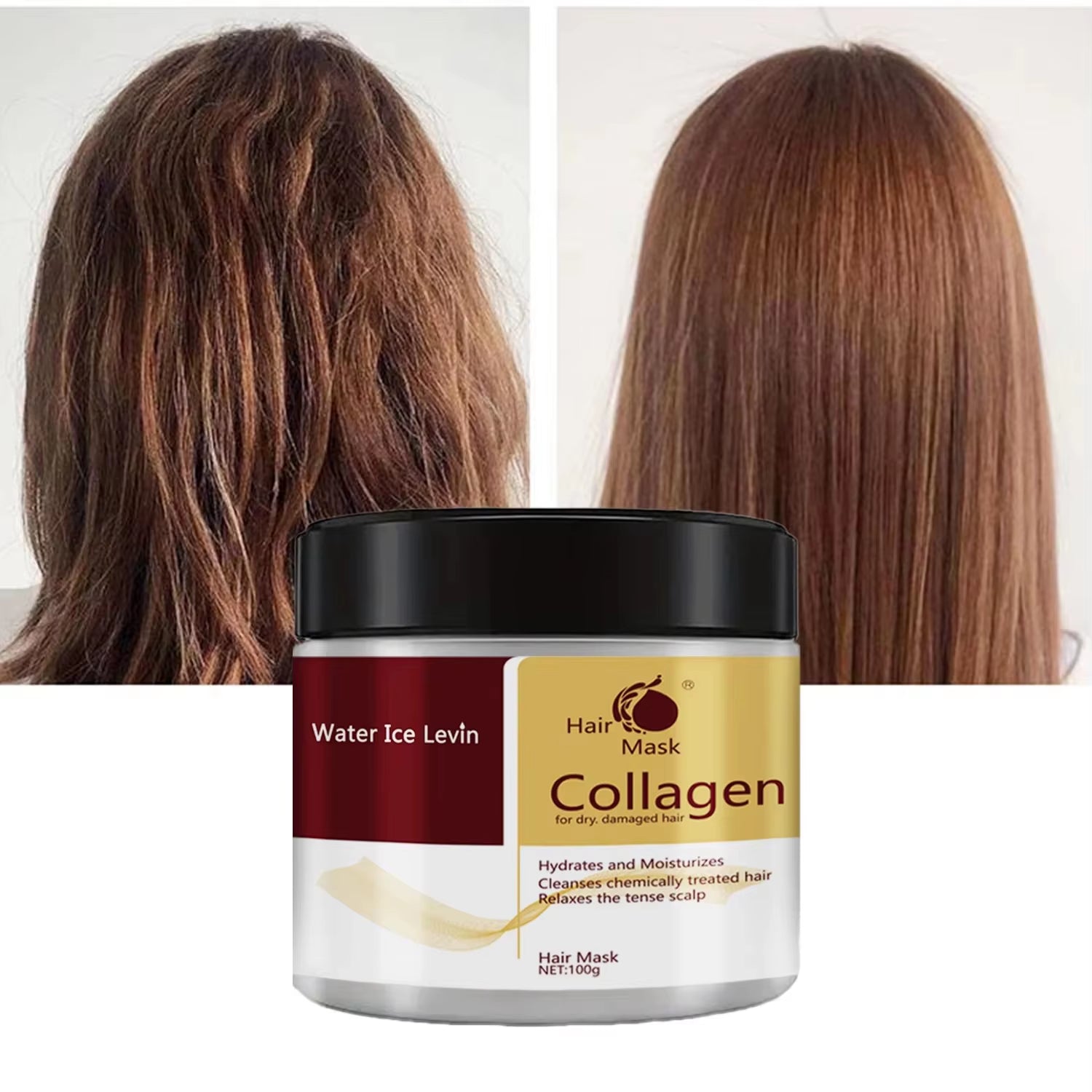 Collagen-Infused Moroccan Argan Oil Hair Mask for Deep Repair and Revitalization of Dry, Damaged Hair
